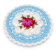 Handcrafted Cotton Yarn Sky Blue Floral Crochet Doily